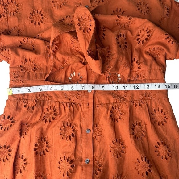 SUNCOO Chiara Eyelet Collared Dress-Terracotta. Size T3, Large - Picture 7 of 11